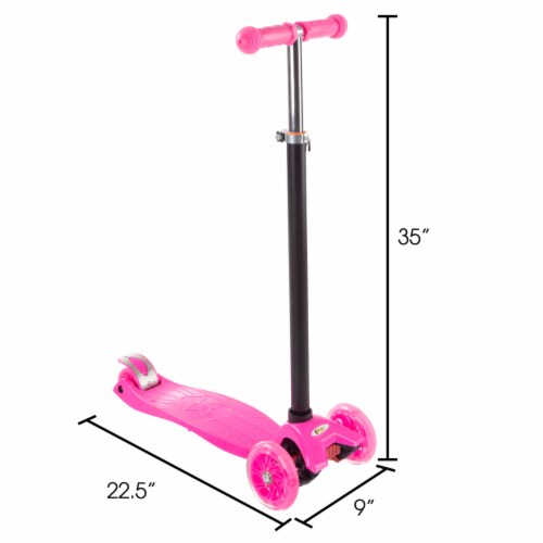 Lil Rider Kids Adjustable Scooter Neon Pink 3 Led Light Up Wheels Beginner Toy For Ages 3 1 unit Metro Market