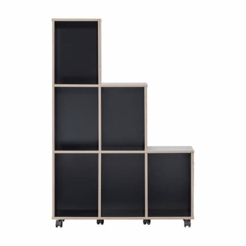 Furniture of America Chapin Wood 6-Compartment Bookcase in Cappuccino Perspective: back