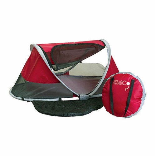 KidCo PeaPod Portable Toddler Travel Bed & Storage Bag, Cranberry (4 Pack) Perspective: back