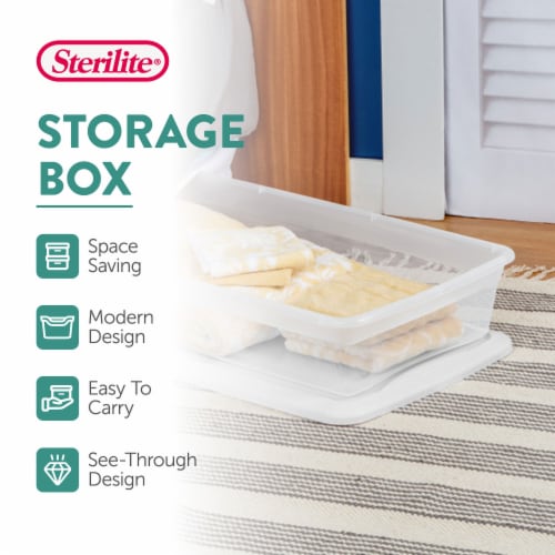 Sterilite 41 Quart Lightweight Under Bed Storage Box Container with Lid, 24 Pack Perspective: back