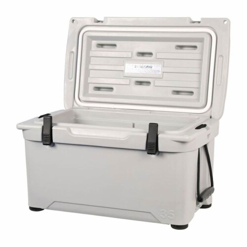 Engel 35 High Performance Durable Roto Molded Airtight Ice Cooler, Gray (2 Pack) Perspective: back