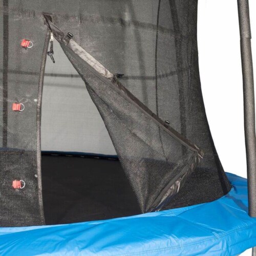 JumpKing 10 Foot Outdoor Trampoline  78sqft & Safety Net Enclosure, Blue JK10VC1 Perspective: back