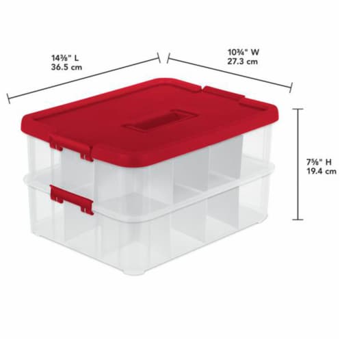 Sterilite 24 Compartment Stack and Carry Christmas Ornament Storage Box 8 Pack 8 Piece Smith s Food and Drug