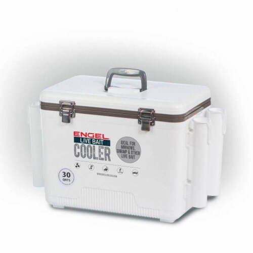 Engel 30 Durable Quart Bait Dry Box and Cooler with Rod Holders, White (2  Pack), 1 Piece - Kroger