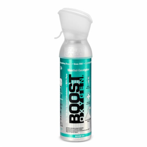 Boost Oxygen Natural Portable 5-Liter Pure Oxygen Canister Menthol (6 Pack) Perspective: back