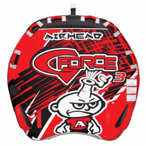 AIRHEAD 3 Triple Rider Lake Tube and Boat Tubing Booster Ball Towing System Perspective: back