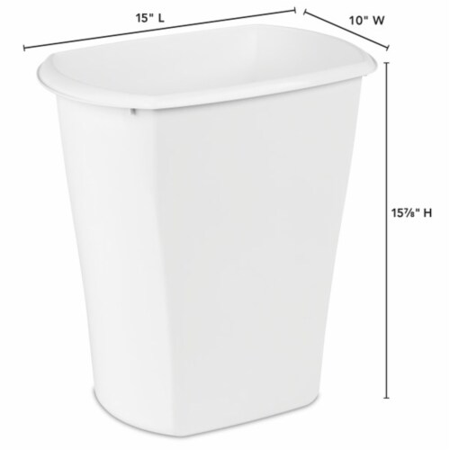 Rubbermaid 13 Gallon Rectangular Spring-Top Lid Wastebasket Trash Can,  White, 1 Piece - Fry's Food Stores