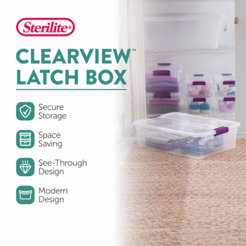 Sterilite 32 Quart Clear Stackable Latching Storage Box Containers