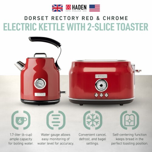 Haden Stainless Steel Retro Toaster & 1.7 Liter Stainless Steel Electric  Kettle, 1 Piece - Fred Meyer