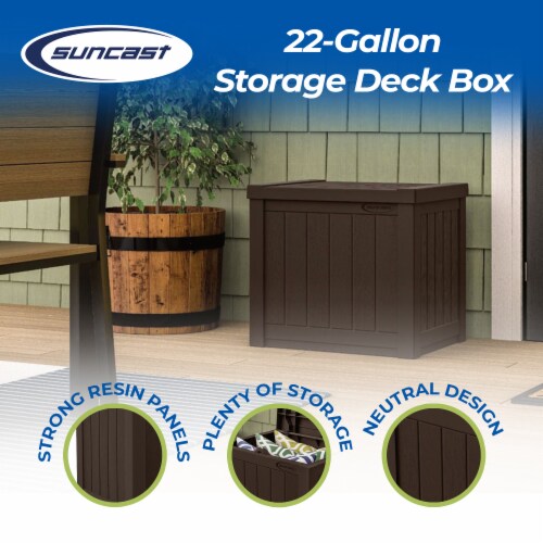 Suncast 22 Gallon Indoor/outdoor Backyard Patio Small Storage Deck