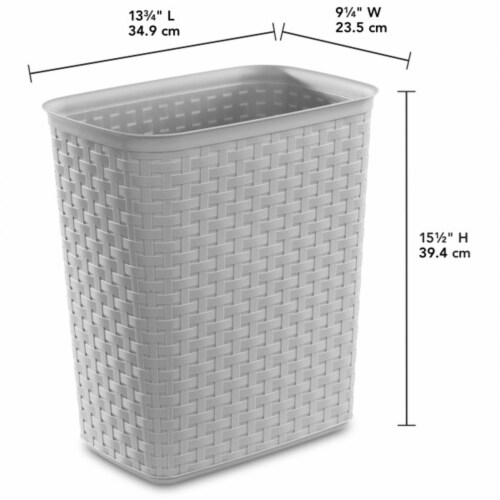 Sterilite Weave 5.8 Gallon Plastic Home/Office Wastebasket Trash Can (6 Pack) Perspective: back