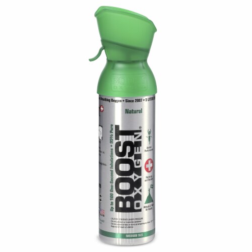 Boost Oxygen Natural Portable 5 Liter Pure Oxygen Canister, Flavorless (8 Pack) Perspective: back
