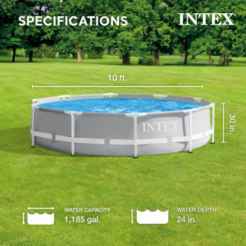 Intex 10 x 30 Above Ground Swimming Pool w 330 GPH Filter Pump Pool Ladder 2 Piece King Soopers