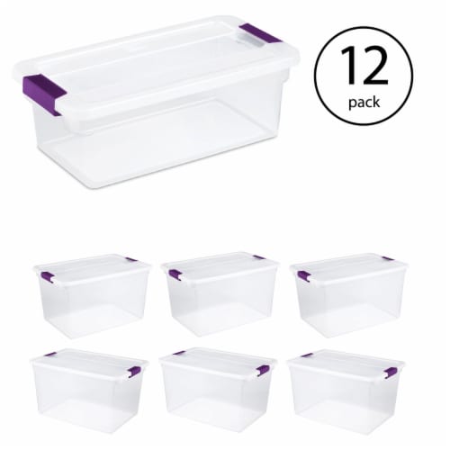 Sterilite 8.25x12.25x15 In Storage Bin w/ Carry Through Handles, Clear (12  Pack), 1 Piece - Kroger