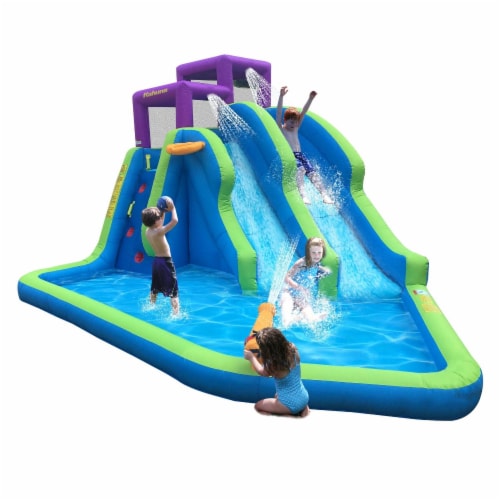 Kahuna twin falls outdoor inflatable splash pool backyard water slide park 2025