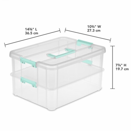 Sterilite Stack and Carry 2 Layer Handle Box Stackable Storage Container, 4  Pack, 1 Piece - Kroger