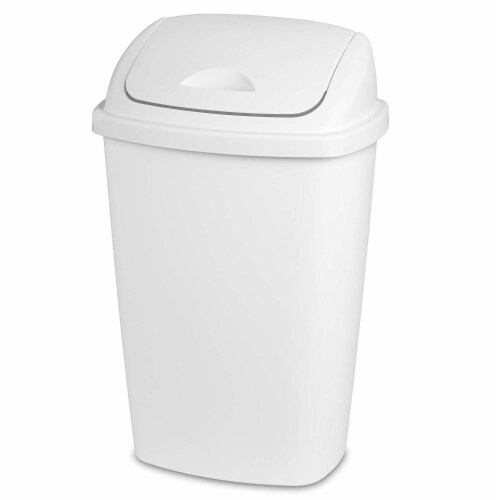 Sterilite 13 Gal Swing Top Lidded Wastebasket Kitchen Trash Can, White (4  Pack), 1 Piece - Fry's Food Stores