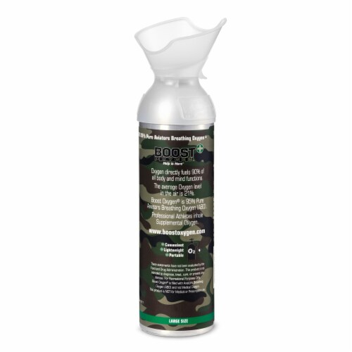 Boost Oxygen Natural Portable 10 L Pure Canned Oxygen Canister, Camo (12 Pack) Perspective: back