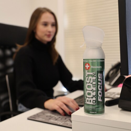 Boost Oxygen Think Tank Portable 5 Liter Pure Canned Oxygen, Rosemary (12 Pack) Perspective: back