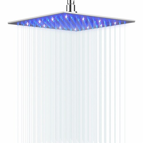 Hongtoo 12 Inch Stainless Steel Hydroelectric LED Rain Waterfall Shower Head Perspective: back