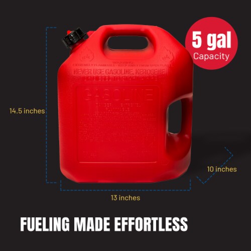 Midwest Can Company 5610 5 Gallon Gas Can Fuel Container Jugs w/ Spout (4 Pack) Perspective: back