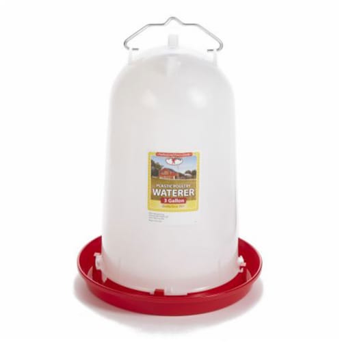 Little Giant 3-Gallon Heavy-Duty Plastic Gravity Fed Poultry Waterer (2 Pack) Perspective: back