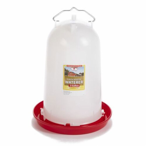 Little Giant 3-Gallon Heavy-Duty Plastic Gravity Fed Poultry Waterer (4 Pack) Perspective: back