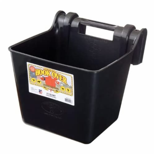 Little Giant HF15BLACK 15 qt. Mountable Plastic Hook Feeder, Black (4 Pack) Perspective: back