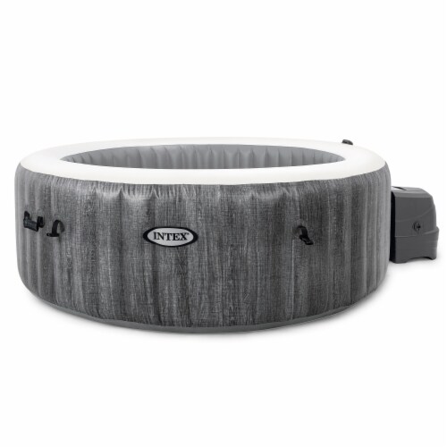 Intex Greywood Deluxe 4 Person Inflatable Hot Tub Jet Spa & Cover Package, Grey Perspective: back