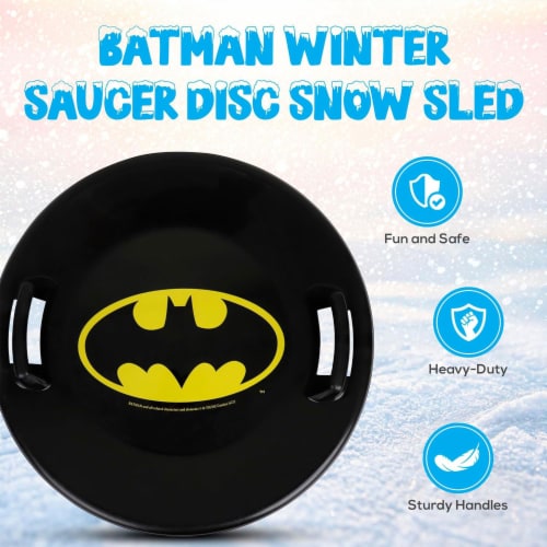 Slippery Racer Downhill Pro Round Batman Plastic Saucer Disc Snow Sled (2 Pack) Perspective: back
