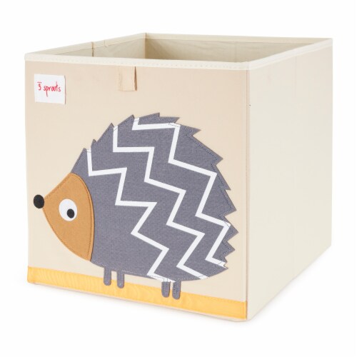 3 Sprouts Children's Foldable Fabric Storage Box Soft Toy Bin, Hedgehog (2 Pack) Perspective: back