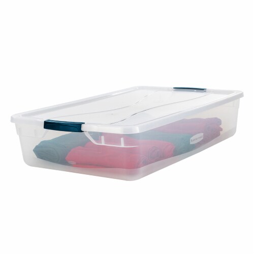 Rubbermaid Cleverstore 95 Quart Clear Plastic Storage Container & Lid, (4  Pack)