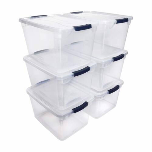 Rubbermaid Cleverstore (6) 30 Qt & (12) 6 Qt Plastic Storage Tote