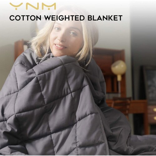 YnM Cotton 60 x 80 In Premium Weighted Blanket for Queen King