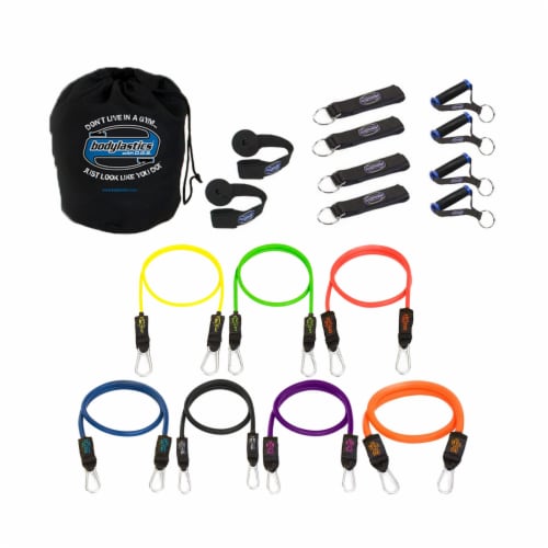 Bodylastics 20 Piece Exercise Equipment Set w Resistance Bands Wall Mount 2 Piece Fred Meyer