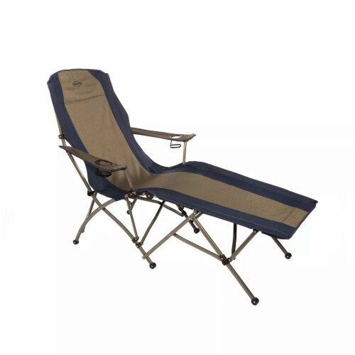Kamp Rite Folding Lounger Camp Chair with Cupholders Navy and Tan 2 Pack 2 Piece Fry s Food Stores