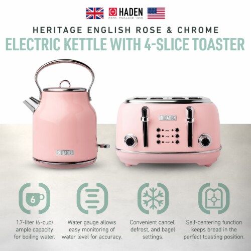 Haden Heritage 1.7 L Stainless Steel Electric Kettle with 2 Slice Toaster,  White, 1 Piece - City Market