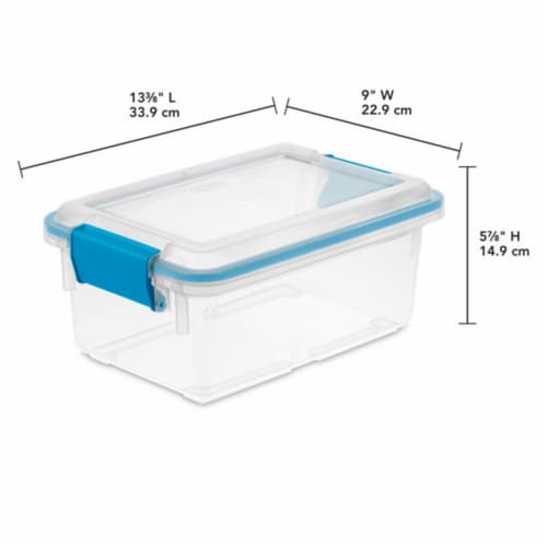 Sterilite 7.5 Quart Clear Plastic Home Storage Box with Latching Lids, (24 Pack) Perspective: back