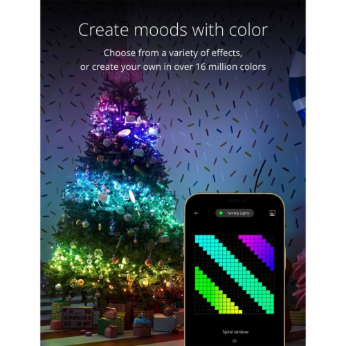 Twinkly Strings App-Controlled Smart LED Christmas Lights 600 Multicolor(2 Pack) Perspective: back