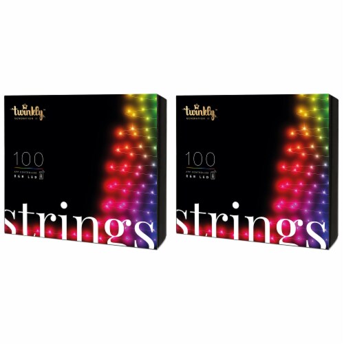 Twinkly Strings App-Controlled Smart LED Christmas Lights 100 Multicolor(2 Pack) Perspective: back