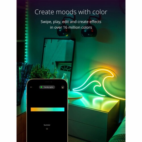 Twinkly Flex App-Controlled Flexible Light Tube RGB 16 Mil Colors 6.5' (2 Pack) Perspective: back