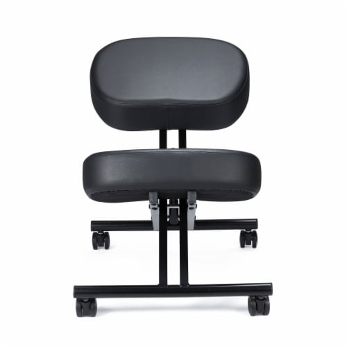 Gray Adjustable Ergonomic Kneeling Chair with Back Support – Dragonn