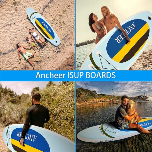 Ancheer 10 Foot Inflatable Stand Up Paddle Board w/ Accessories and Bag, Yellow Perspective: back