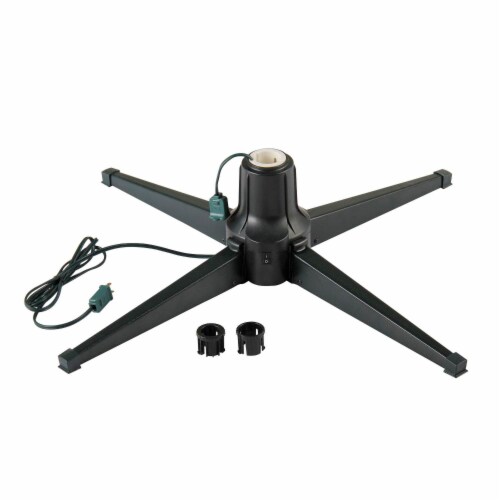 Home Heritage Rotating Christmas Tree Stand w/ Twinkly App Controlled RGB Lights Perspective: back