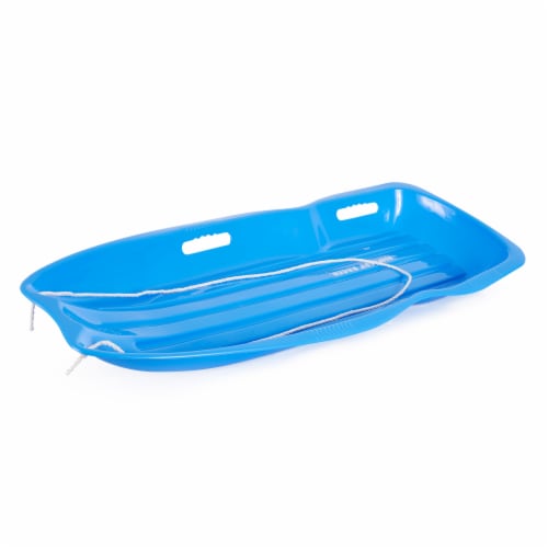 Slippery Racer Downhill Xtreme Adults Kids Toboggan Snow Sled, Blue and Green Perspective: back