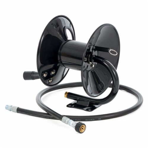Apache Steel Pressure Washer Reel for 50 Foot Hose with Pump, Black (4 Pack) Perspective: back
