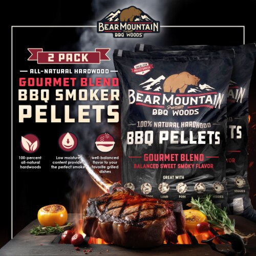 Bear Mountain BBQ Natural Hardwood Gourmet Blend Smoker Pellets, 20 lbs (2 Pack) Perspective: back