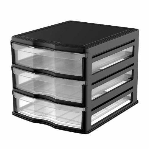 Life Story 3 Drawer Stackable Shelf Organizer Storage Drawers, Black (3  Pack), 1 Piece - King Soopers