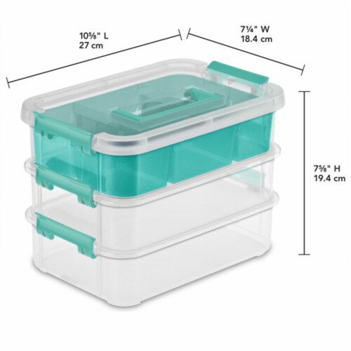 Sterilite Convenient Home 3-Tiered Stacking Carry Storage Box, Clear (12  Pack), 1 Piece - Fry's Food Stores