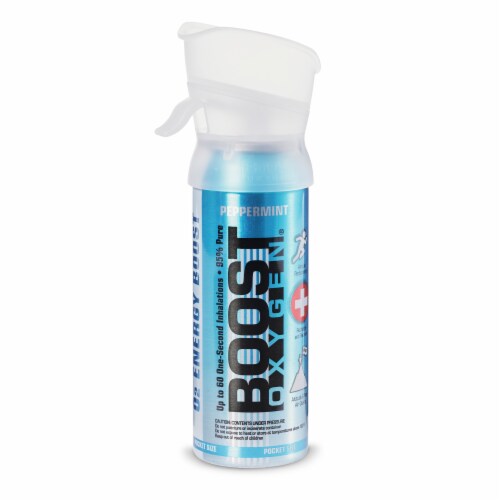 Boost Oxygen 3L Pocket Sized Canned Oxygen with Mouthpiece, Peppermint (7 Pack) Perspective: back